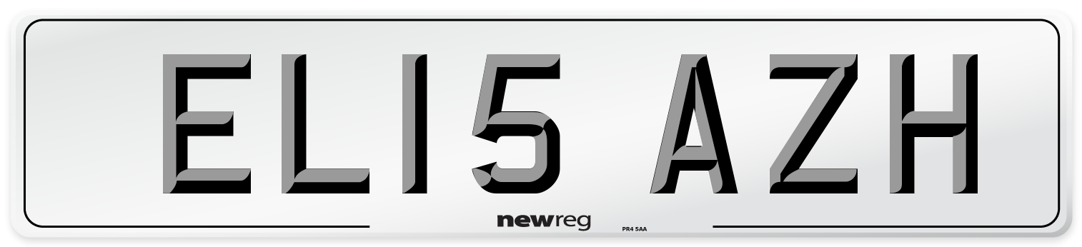 EL15 AZH Number Plate from New Reg